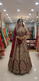 The Shahi Dulhan: Regal Maroon Zardozi Work Bridal Lehenga Set