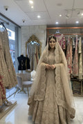Hand-Embellished Anarkali Gown with Cropped Bolero Jacket