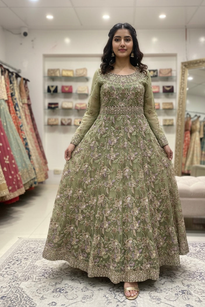 Intricate Hand-Embellished Formal Maxi