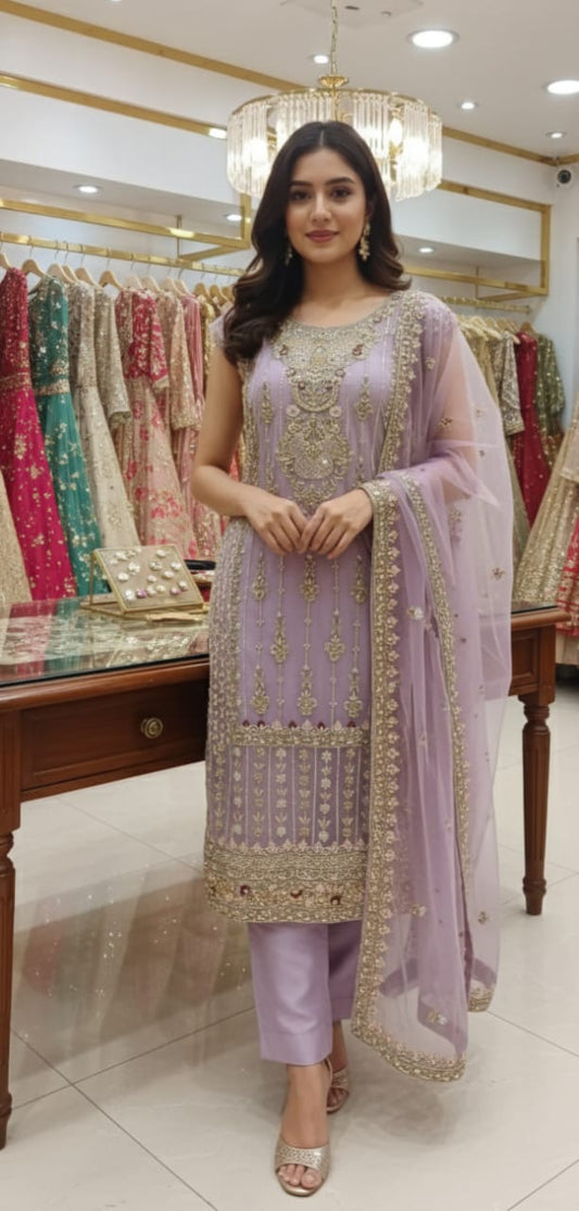 Falak: The Embellished Lilac Formal Ensemble