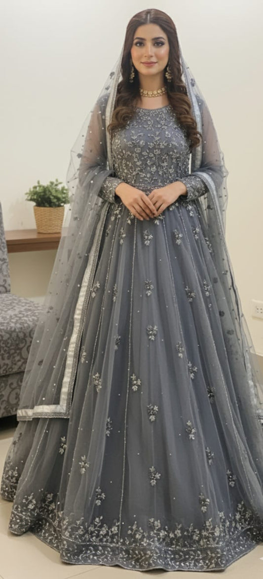 Sitara-e-Shab: The Starry Grey Embellished Gown