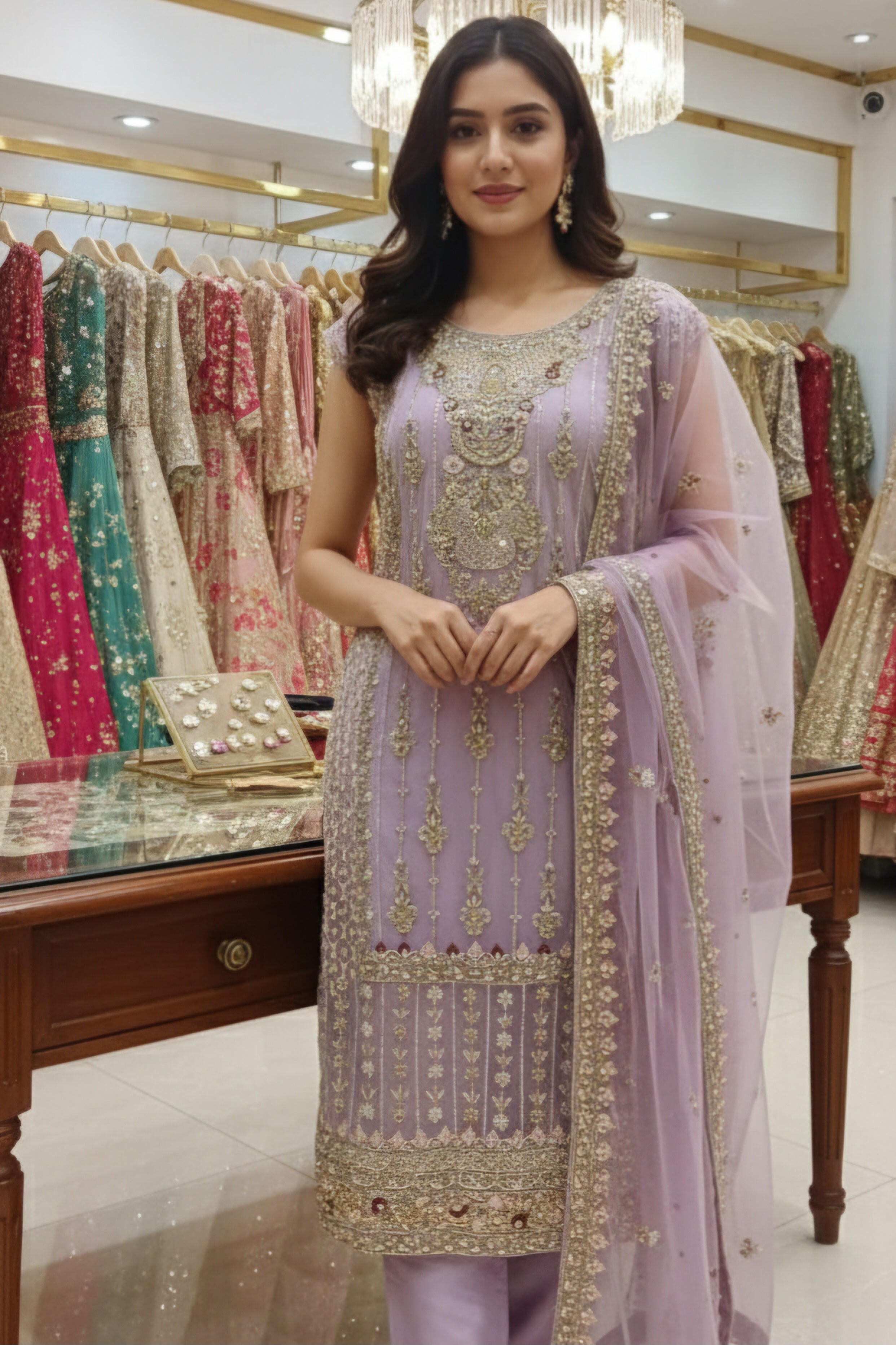 Falak: The Embellished Lilac Formal Ensemble