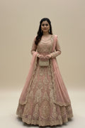 Serene Blush Pink Embroidered Anarkali Gown