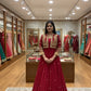 Ruby Red Embroidered Jacket Anarkali Set