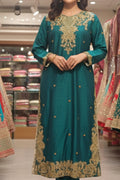 Zamarud: Emerald Green Zardozi Silk Suit